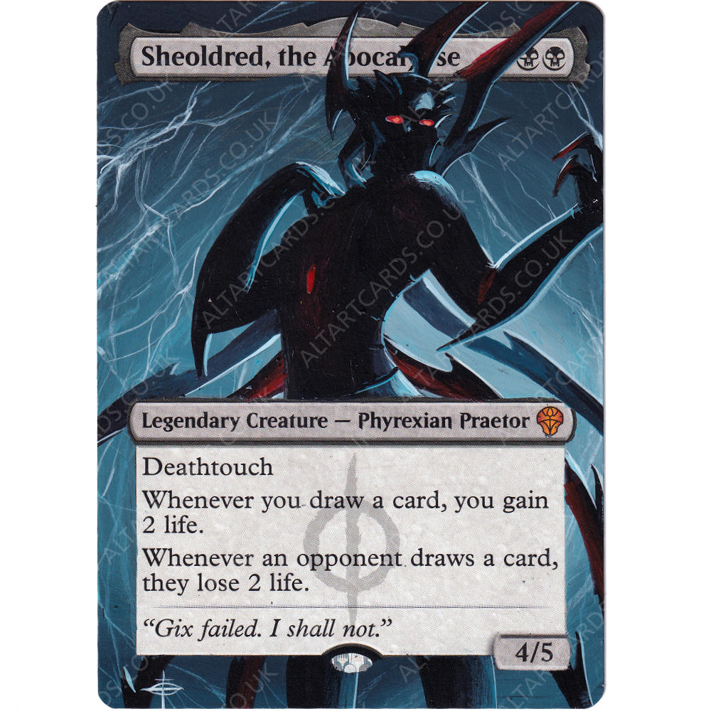 mtg cards like sheoldred the apocalypse Sheoldred, (Commander) they lose 2 life Sheoldred, the Apocalypse FOIL Proxy