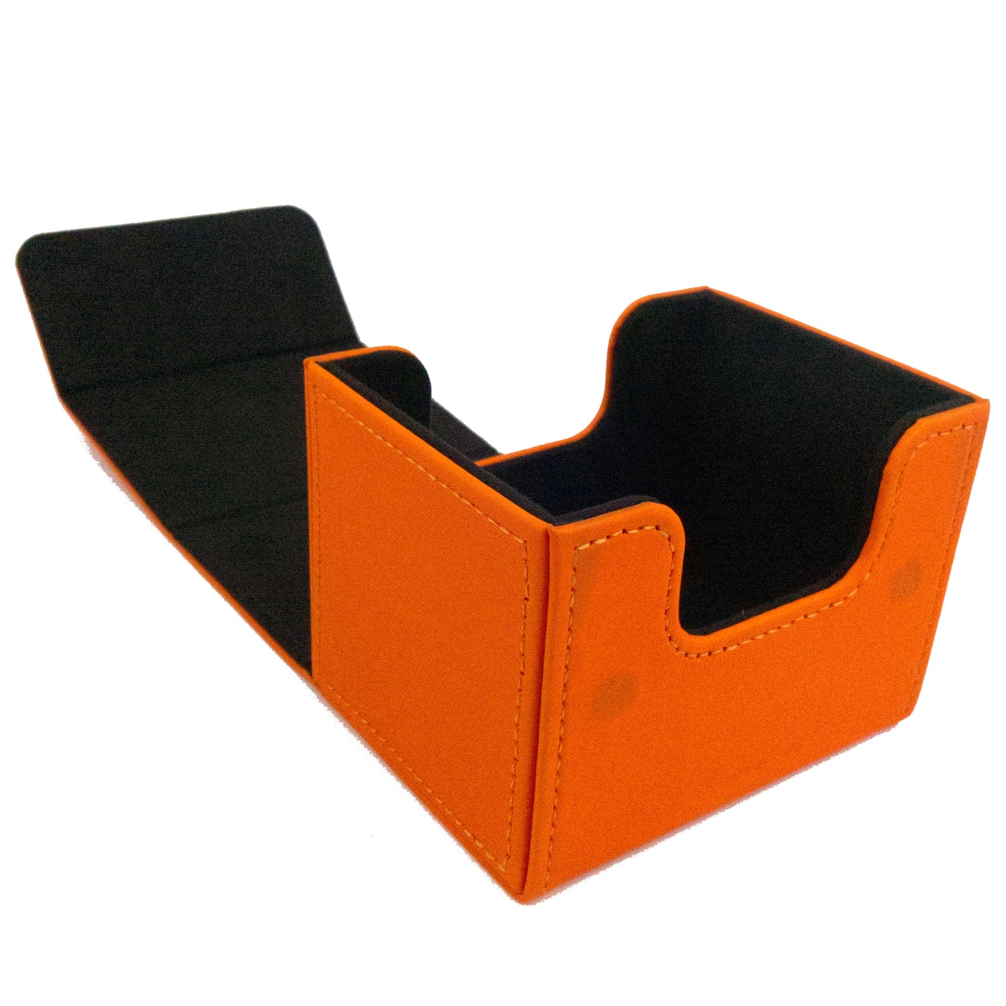 Deck Box - 100 Card Sideload - Smooth Orange (Black)