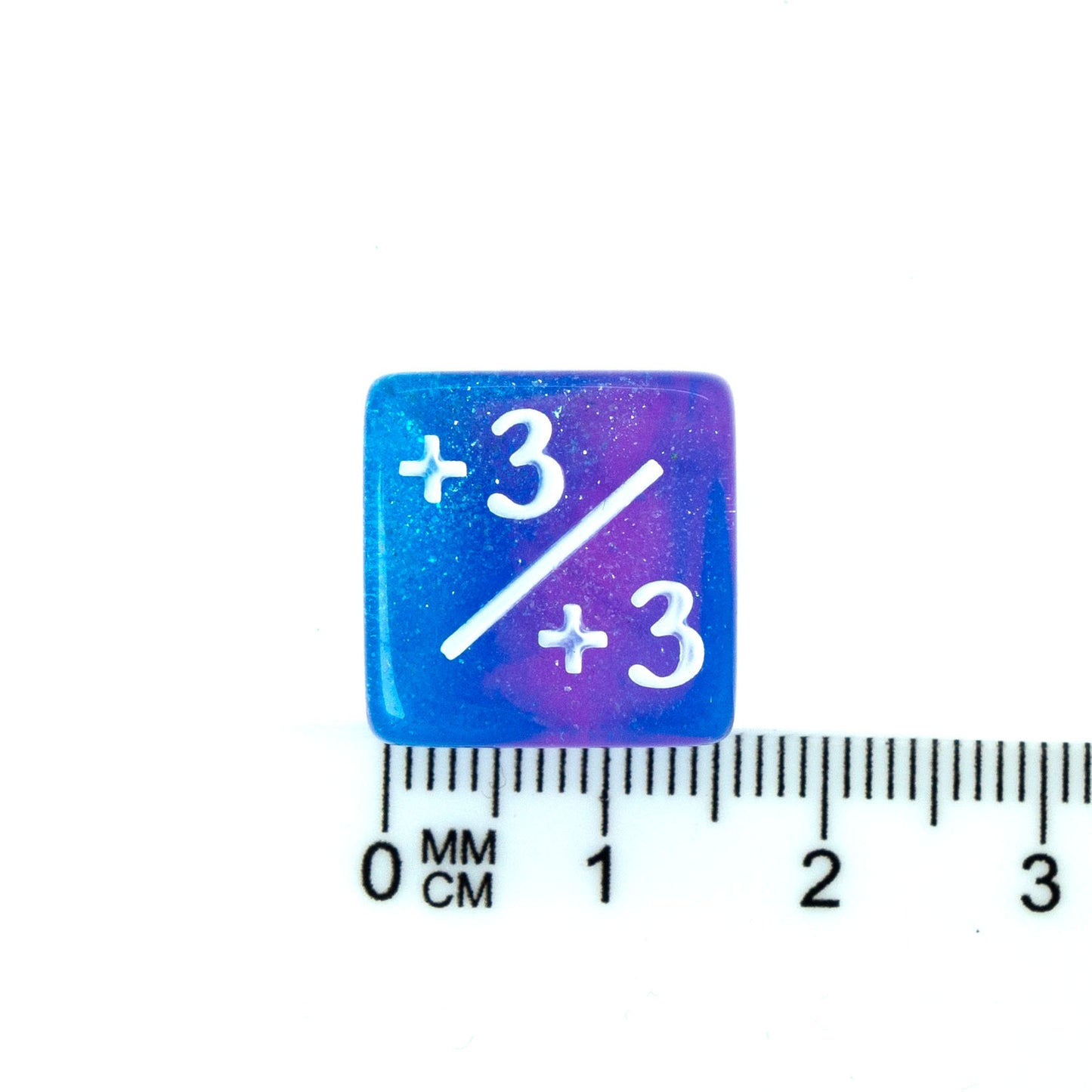 Token Dice x5 - 16mm +/+ - Glitter Pink&Blue (White)