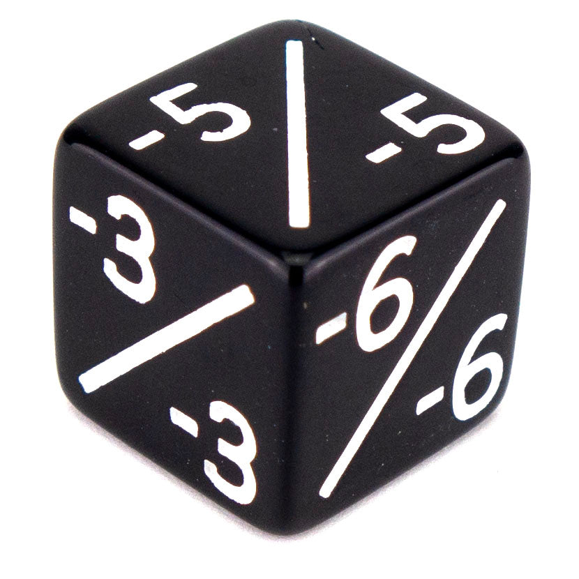 Token Dice x5 - 16mm -/- - Black (White)