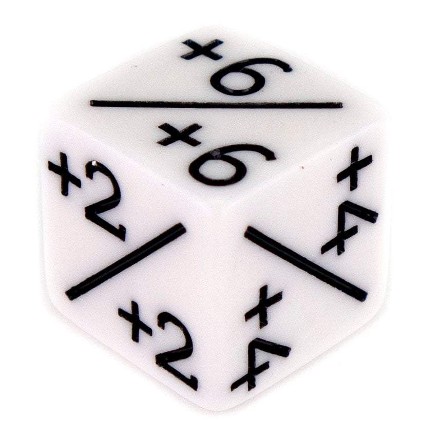 Token Dice x5 - 16mm +/+ - White (Black)