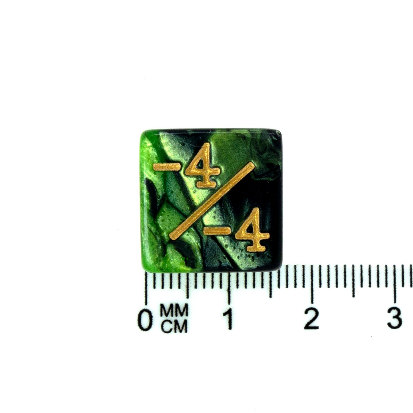 Token Dice x5 - 16mm -/- - Pearl Green&Black (Gold)