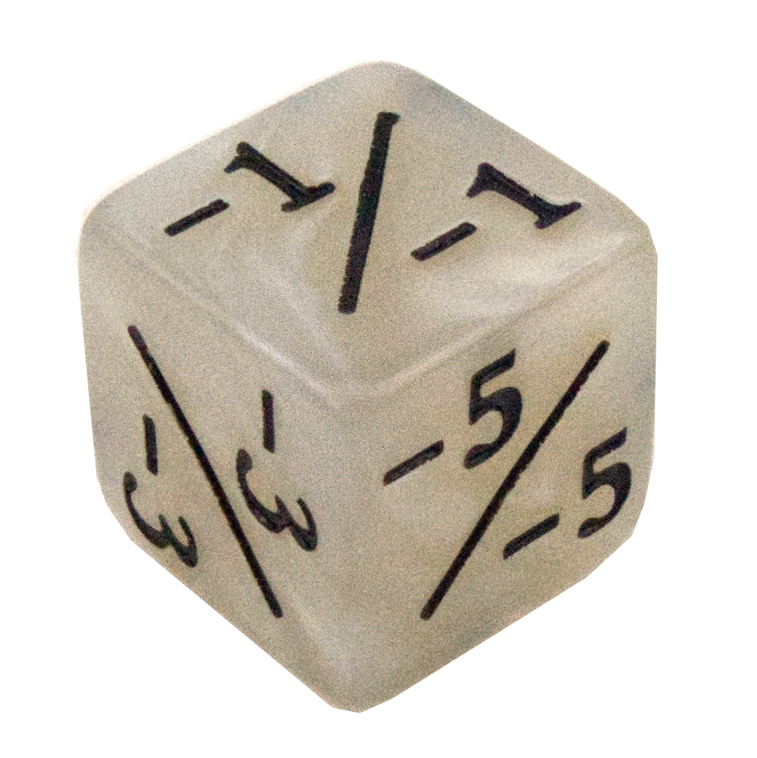 Token Dice x5 - 16mm -/- - Pearl White (Black)