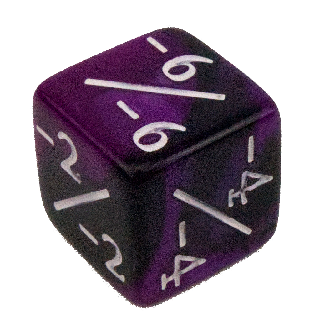 Token Dice x5 - 16mm -/- - Pearl Dark Purple (White)