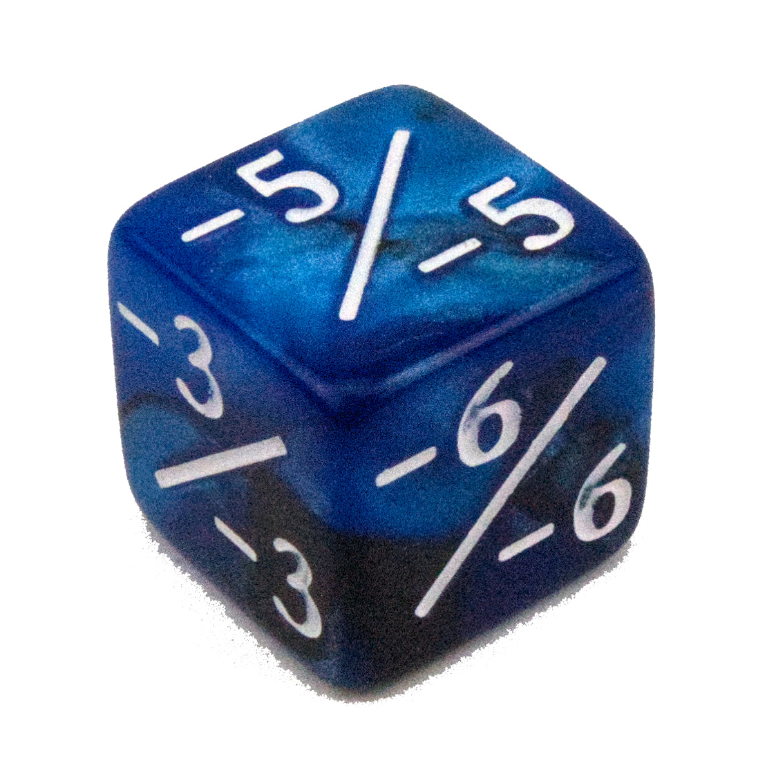 Token Dice x5 - 16mm -/- - Pearl Dark Blue (White)