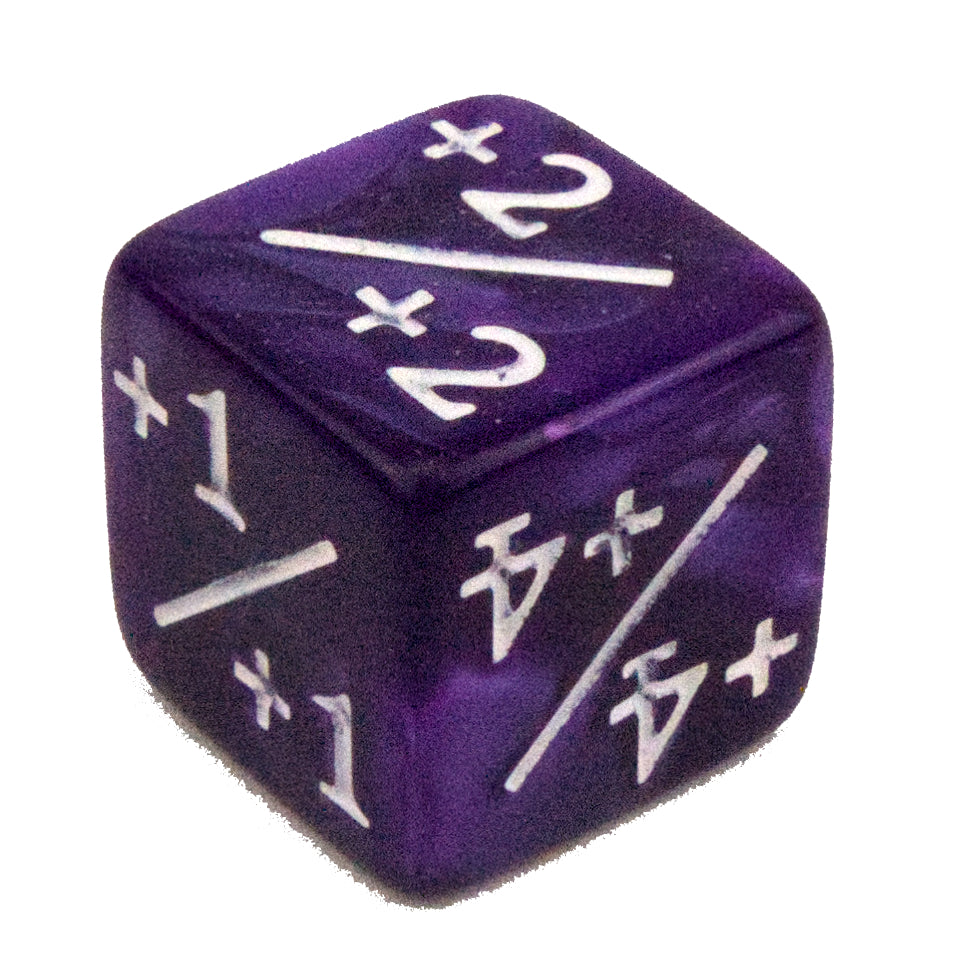 Token Dice x5 - 16mm +/+ - Pearl Purple (White)