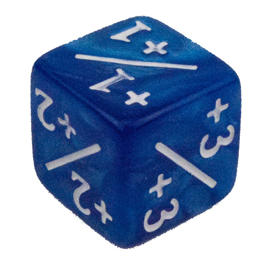Token Dice x5 - 16mm +/+ - Pearl Blue (White)