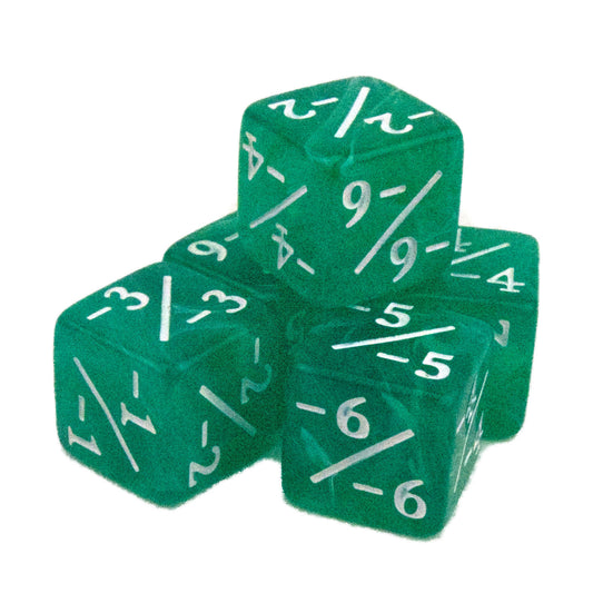 Token Dice x5 - 16mm -/- - Aquamarine (White)