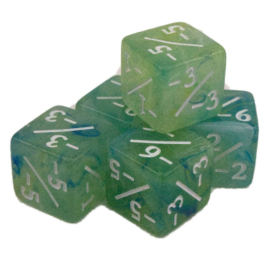 Token Dice x5 - 16mm -/- - Shallows (White)