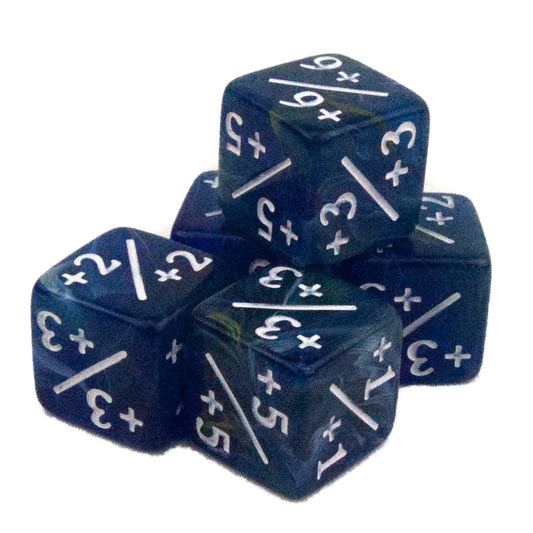 Token Dice x5 - 16mm -/- - Deepsea (White)