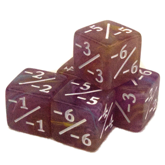 Token Dice x5 - 16mm -/- - Lilac Bush (White)