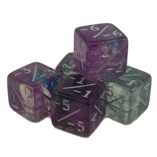 Token Dice x5 - 16mm -/- - Nightmare (Silver)