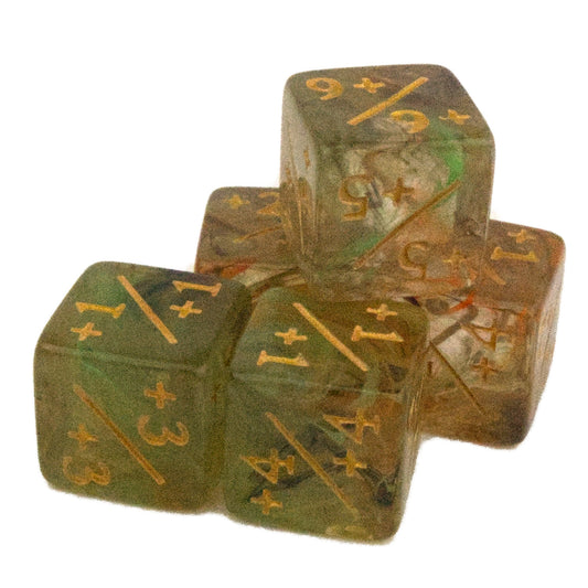 Token Dice x5 - 16mm +/+ - Storm Africa (Gold)
