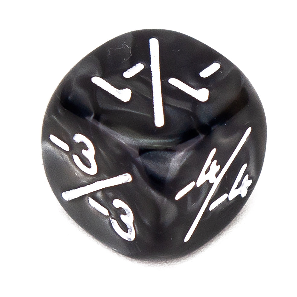 Token Dice x5 - 12mm -/- - Pearl Black (White)