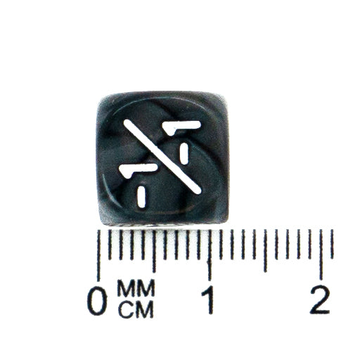 Token Dice x5 - 12mm -/- - Pearl Black (White)
