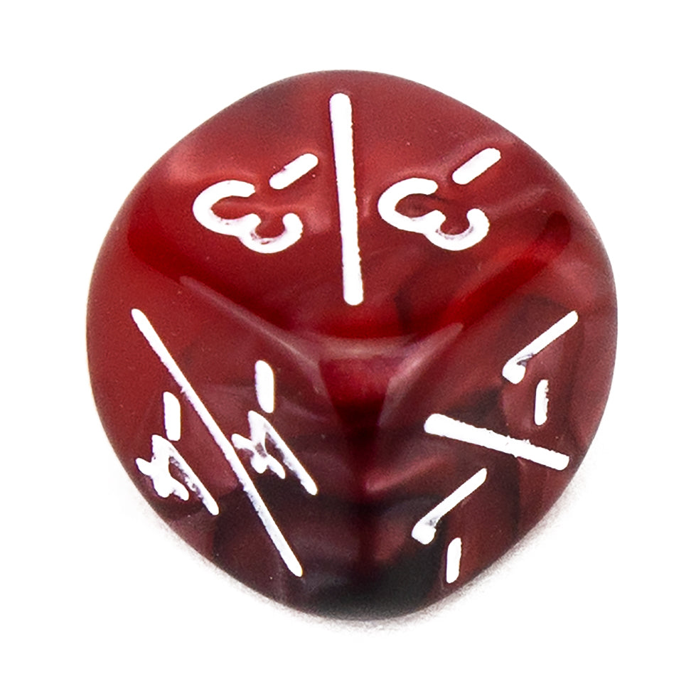 Token Dice x5 - 12mm -/- - Pearl Dark Red (White)