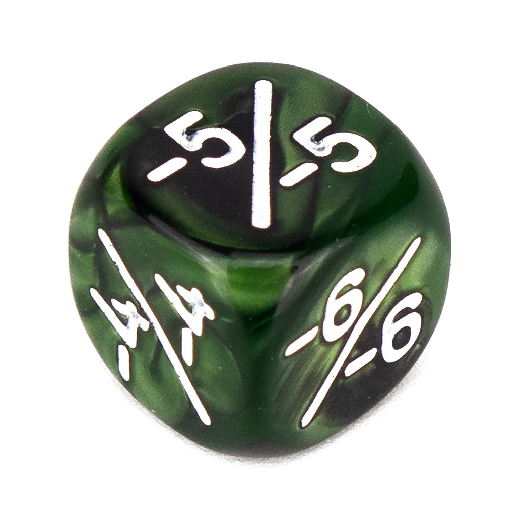Token Dice x5 - 12mm -/- - Pearl Dark Green (White)