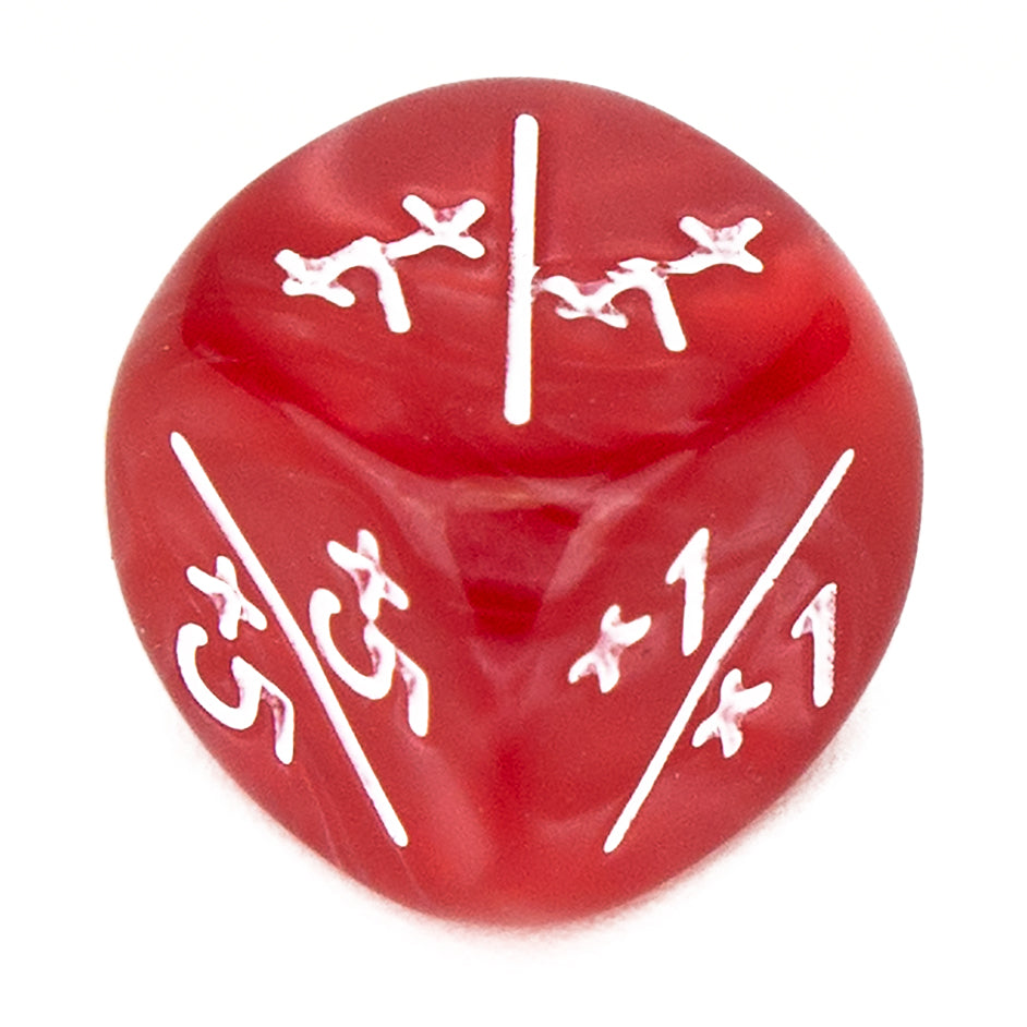 Token Dice x5 - 12mm +/+ - Pearl Red (White)