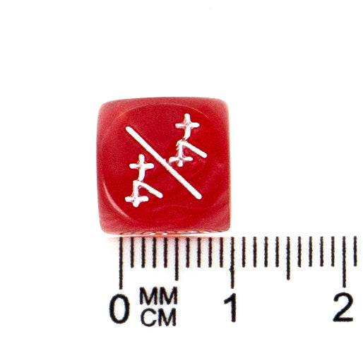 Token Dice x5 - 12mm +/+ - Pearl Red (White)