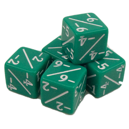 Token Dice x5 - 12mm -/- - SC Green (White)
