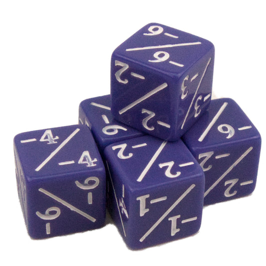 Token Dice x5 - 12mm -/- - SC Purple (White)