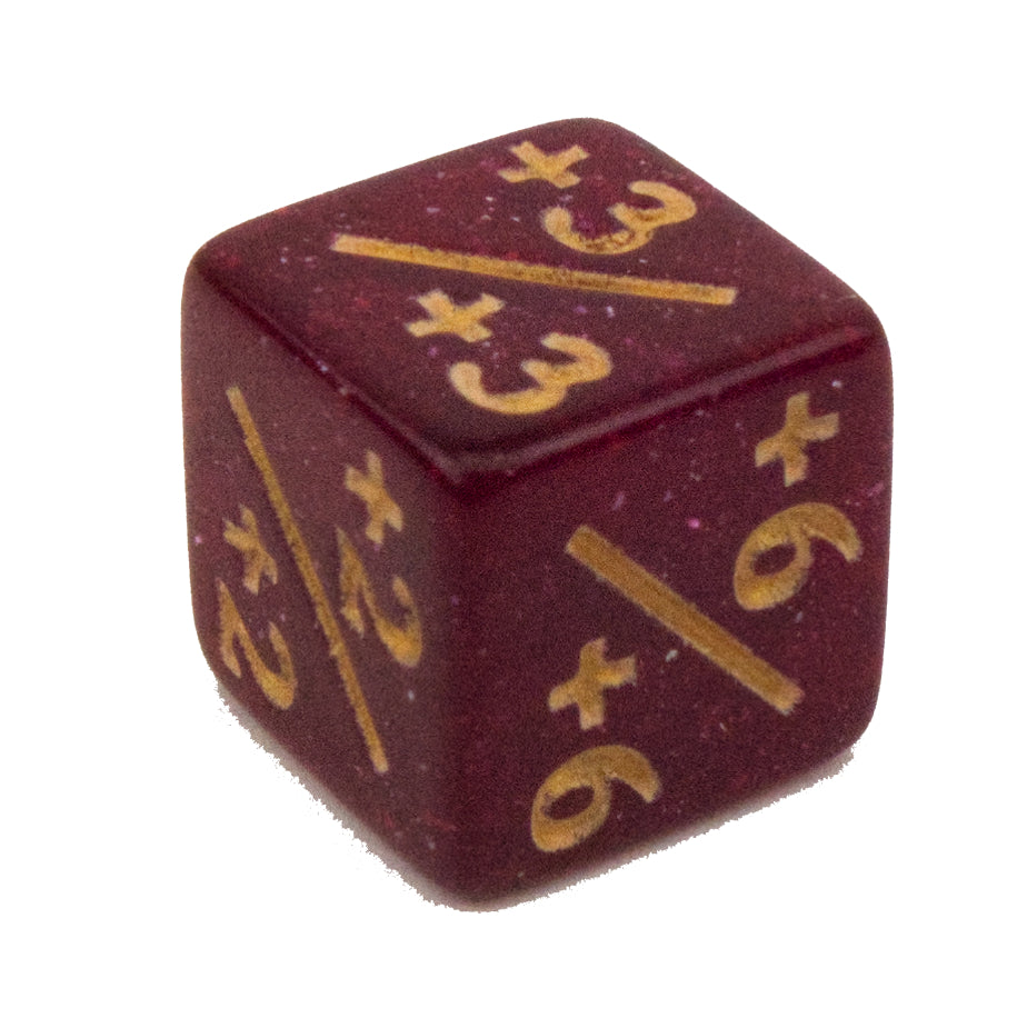 Token Dice x5 - 12mm - Glitter Burgundy (Gold) +1/+1