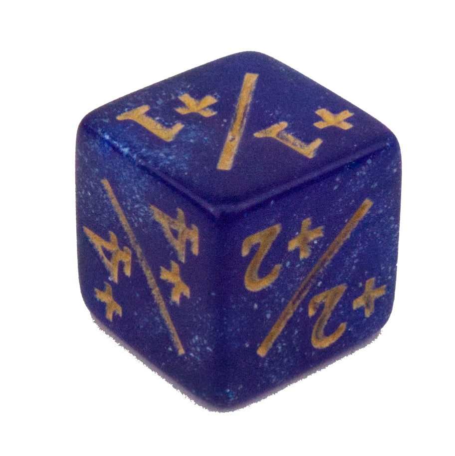 Token Dice x5 - 12mm - Glitter Blue (Gold) +1/+1