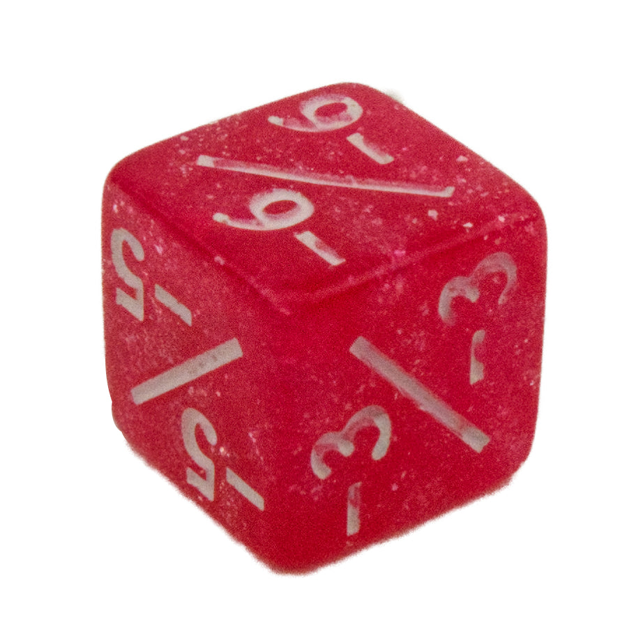 Token Dice x5 - 12mm - Glitter Pink (White) -1/-1