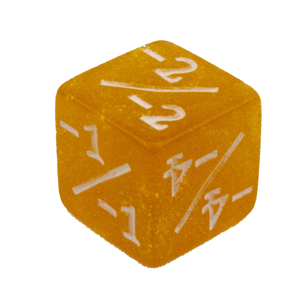 Token Dice x5 - 12mm - Glitter Gold (White) -1/-1