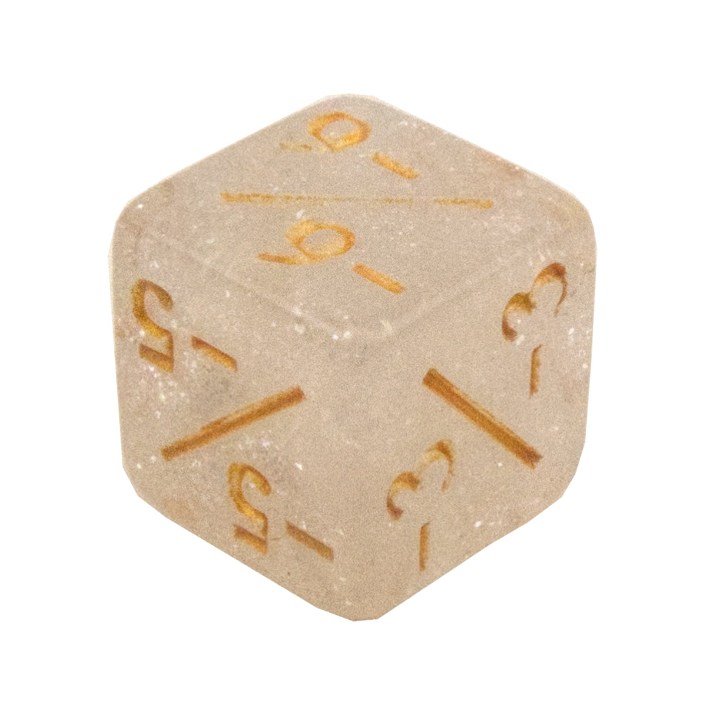 Token Dice x5 - 12mm - Glitter White (Gold) -1/-1