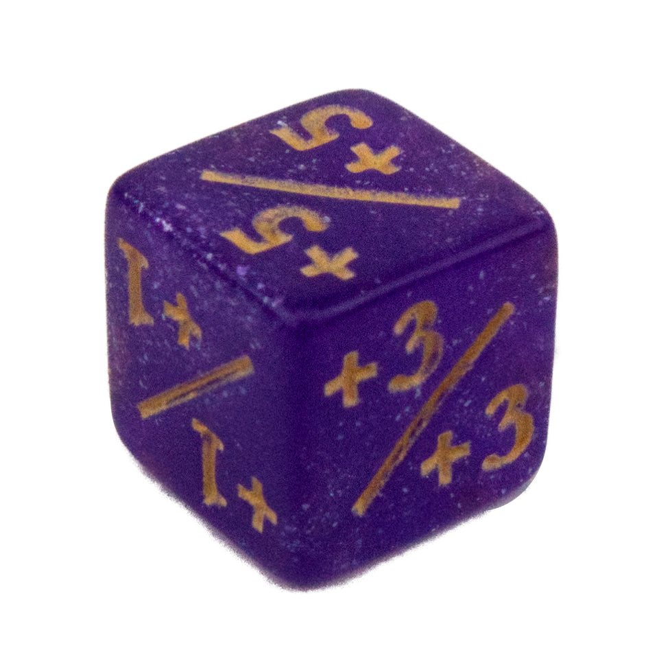 Token Dice x5 - 12mm - Glitter Purple (Gold) +1/+1