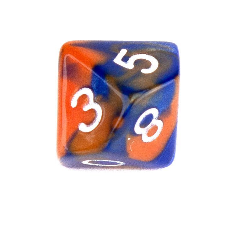 7 Dice Poly Set - MINI Blend - Blue/Orange