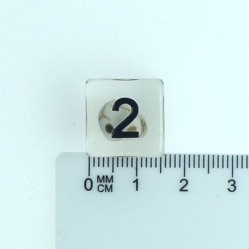 7 Dice Poly Set - SKULL - Bone