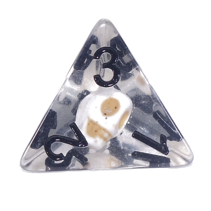 7 Dice Poly Set - SKULL - Bone