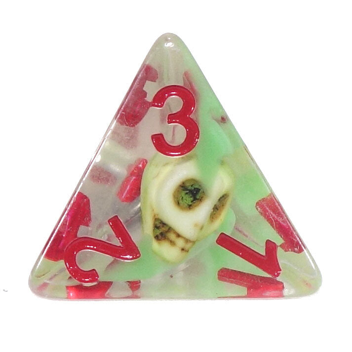 7 Dice Poly Set - SKULL - Green Sulfur