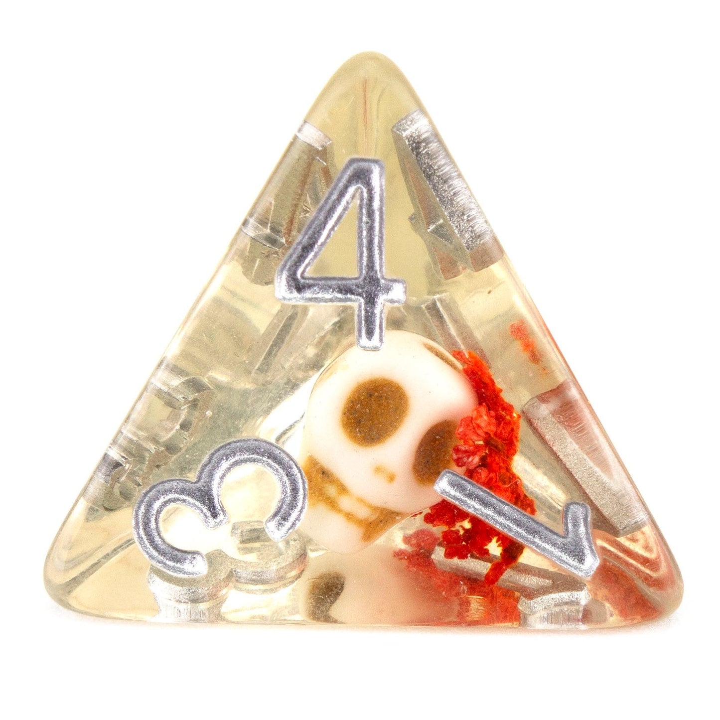 7 Dice Poly Set - SKULL - Orange Flower
