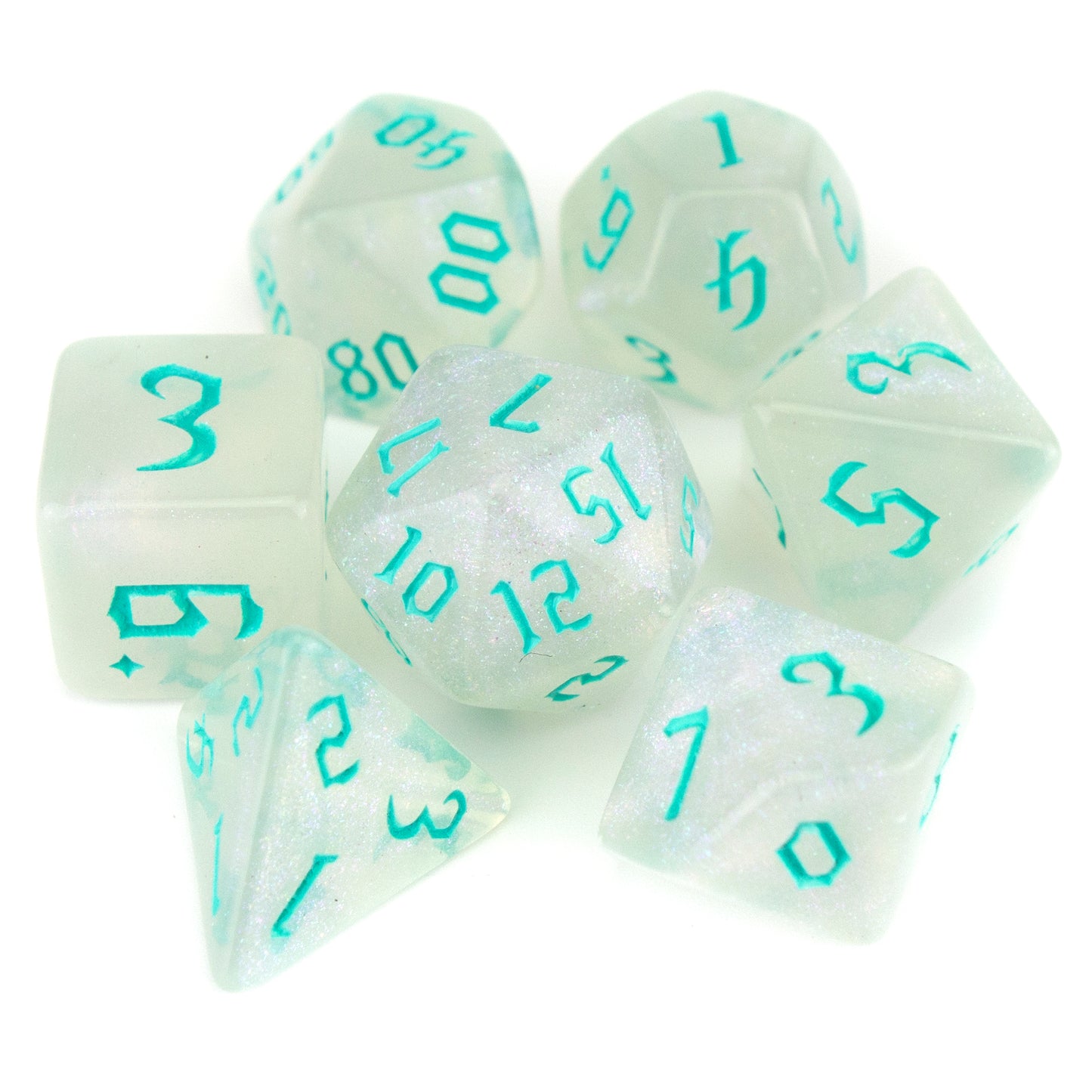 7 Dice Poly Set - Chaos Shimmer (Teal)