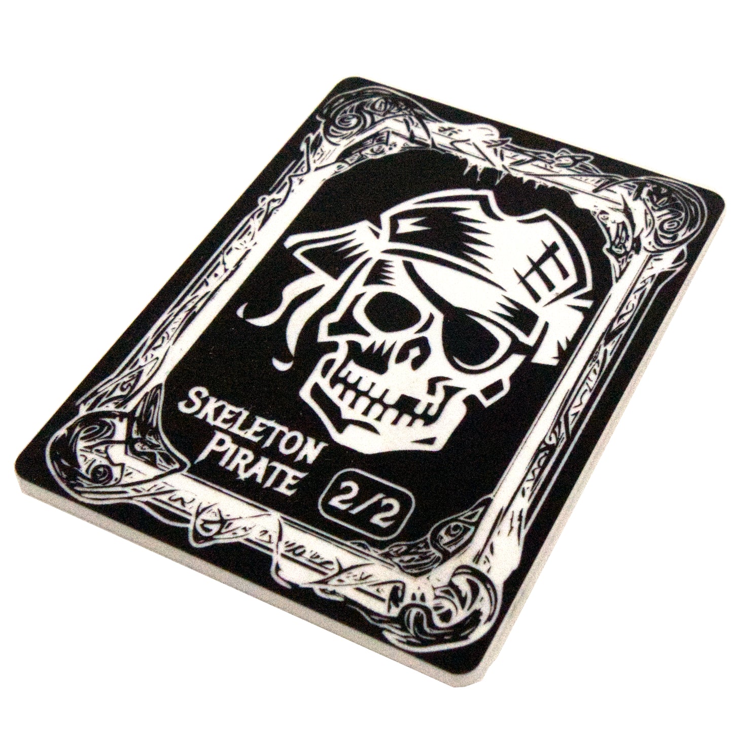 Acrylic Token - Pirate Skeleton 2/2 - White (Black)