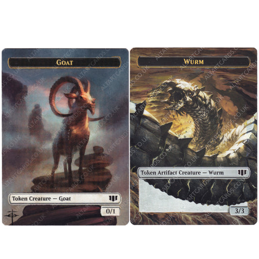 Altered Art - Wurm Token (Lifelink) // Goat Token