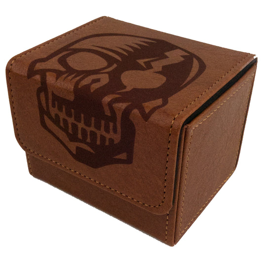 Art Deck Box - Cracked Skull - Leather Brown
