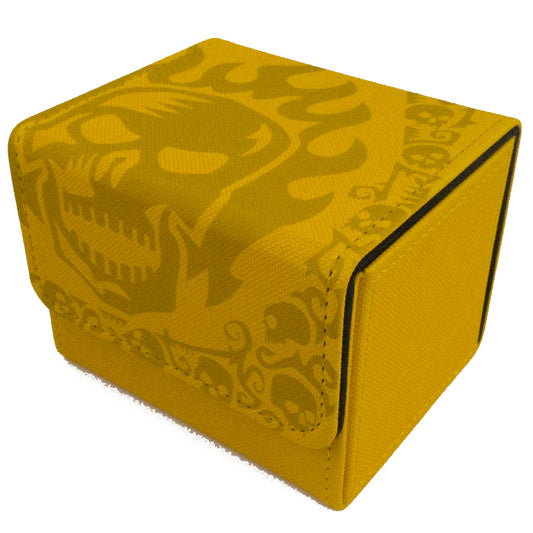 Art Deck Box - Flame Skull Bordered - Yellow