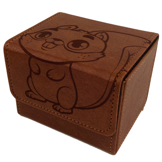 Art Deck Box - Cute Squirrel - Leather Brown