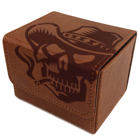 Art Deck Box - Cowboy Skull - Leather Brown