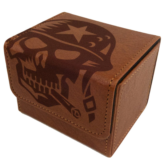 Art Deck Box - Army Skull - Leather Brown