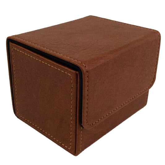Deck Box - 100 Card Sideload - Leather Brown (Black)