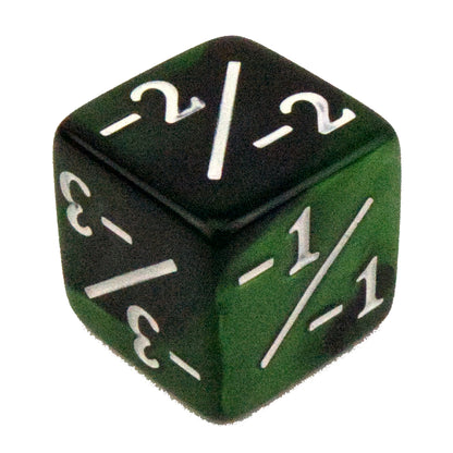 Token Dice x5 - 16mm -/- - Pearl Dark Green (White)