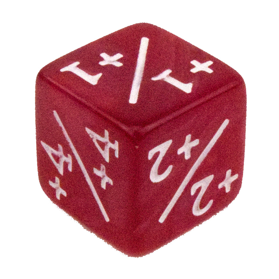 Token Dice x5 - 16mm +/+ - Pearl Red (White)