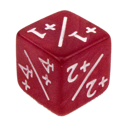Token Dice x5 - 16mm +/+ - Pearl Red (White)