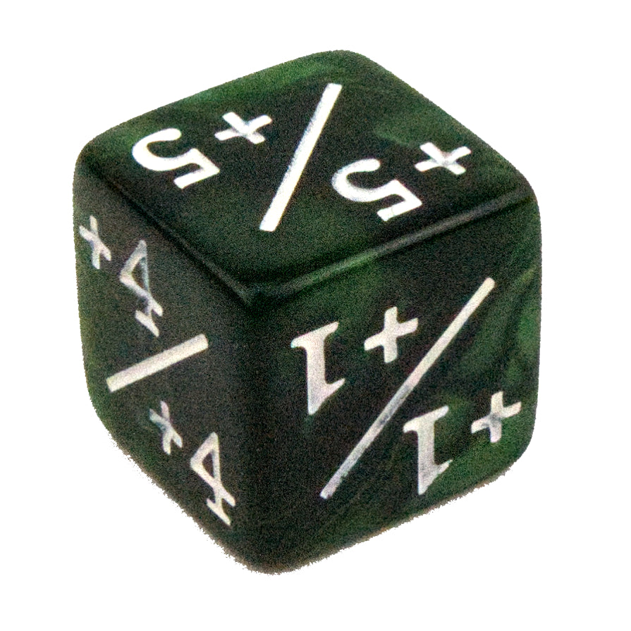 Token Dice x5 - 16mm +/+ - Pearl Green (White)