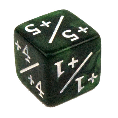 Token Dice x5 - 16mm +/+ - Pearl Green (White)